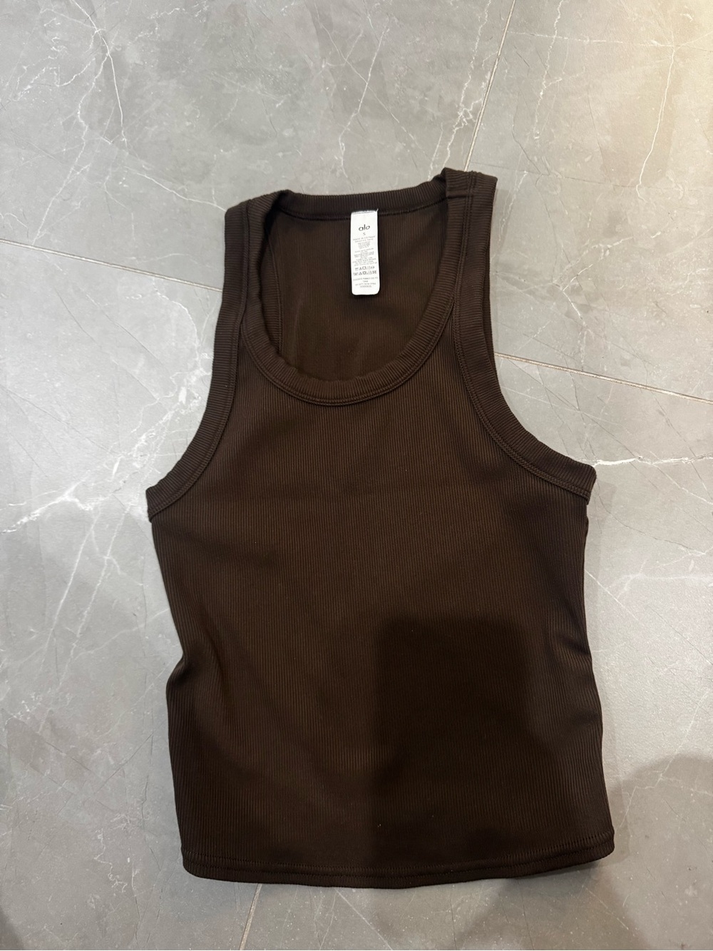 ALO Yoga Ribbed Tank - Chocolate Brown